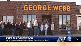 Brewers one win away from free burger giveaway