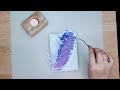 🎨Beautiful Purple Feather On Tiny Canvas #acrylic #painting #shorts #viral #satisfyingart 
