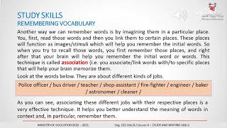 English 102 grade 10-  Unit 8.4  Study and writing skills