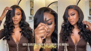 100% Glueless Closure Wig Install | No Adhesives! No BabyHair | ft LuvMeHair