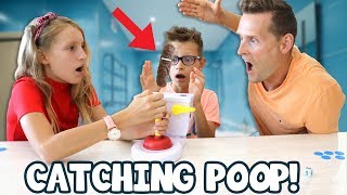 Catching Poop with our Dad Challenge!