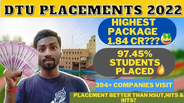 dtu placement 2022 || Better than  NITs, NSUT, IIITD || 1.84 Crore package ||  #dtuplacement
