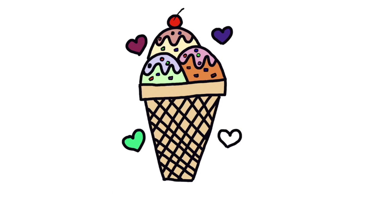 How to draw an ice cream - YouTube