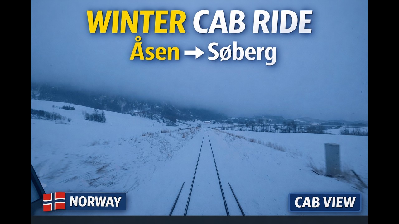 Åsen - Søberg | Real-Time Train Cab Ride Through Norway