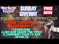 WINNER OF GIVEAWAY ANNOUNCED | WIN FREE SKIN EVERY SUNDAY | SUNDAY SPECIAL | #skylergaming