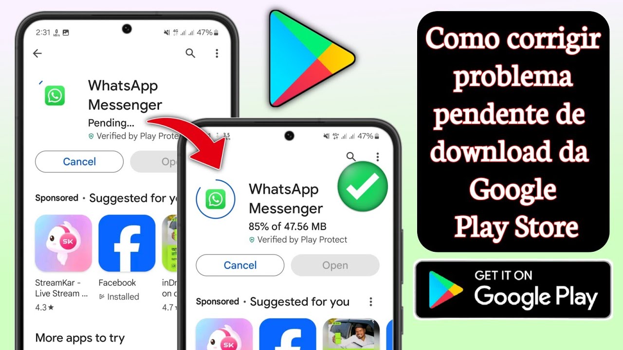Como corrigir problema pendente da Play Store (2024) | Problema ...