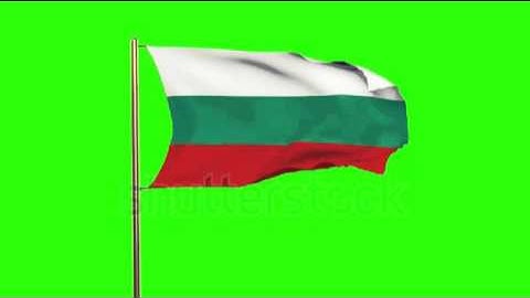 Bulgaria flag waving in the wind. Green screen, alpha matte. Loopable animation Stock video by