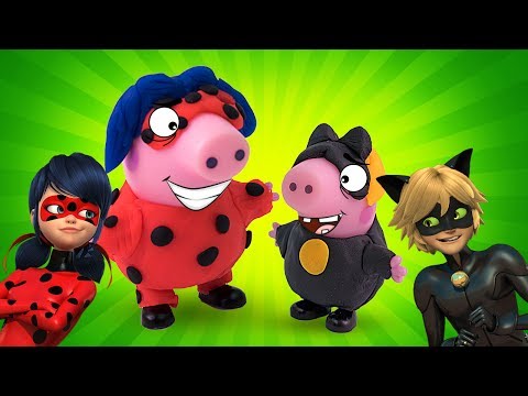 🐞 Свинка Пеппа - Леди БАГ Мультик из игрушек Лепка Леди Баг и Супер-Кот из Плей До