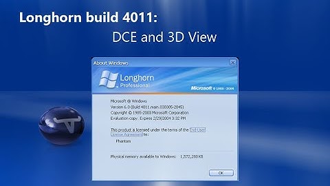 DCE and the animated desktop aurora in Windows Longhorn build 4011