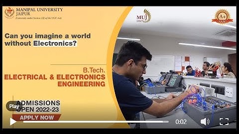 Manipal University Jaipur (MUJ) offers undergraduate programs in BTech Electrical Engineering
