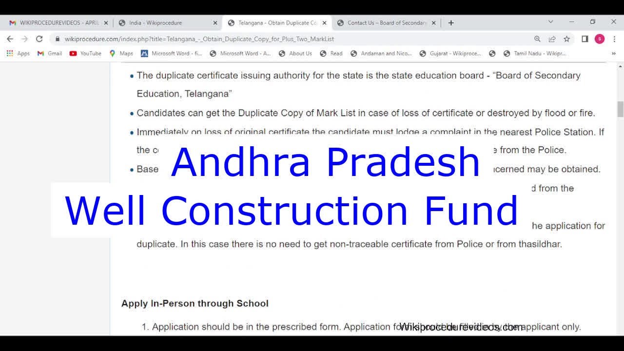 Andhra Pradesh Apply Subsidy for Construction of Irrigation Well