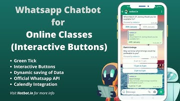 Whatsapp Chatbot with Interactive Buttons for Online Classes | Whatsapp Green tick & Whatsapp API