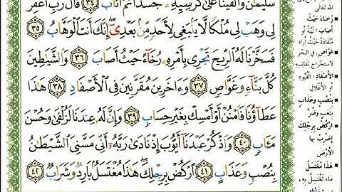 ماهر المعيقلي سورة ص المصحف الملون المرمز المصحف مكتوب 38