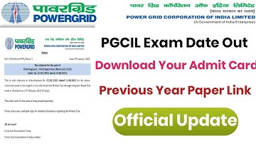 PGCIL Field Supervisor/Engineer Admit Card Out||PGCIL Field Supervisor Exam Date Out