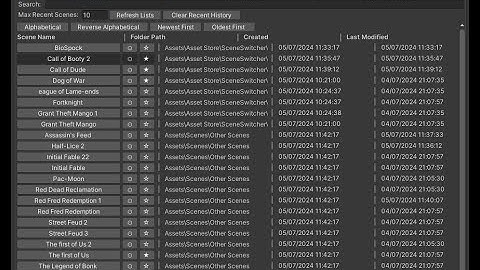 Unity Asset: Scene Finder and Switcher