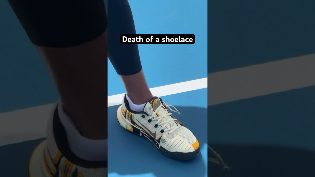 RIP Naomi Osaka’s Shoelace! 😂👟 Mishap in practice - Osaka investigates! Credit: Naomi Osaka Insta