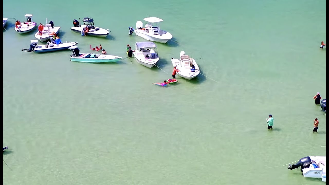 Aerial Footage of Boca Grande, Sandbar Party, Beach, Boats, and Dolphins 2019 YouTube