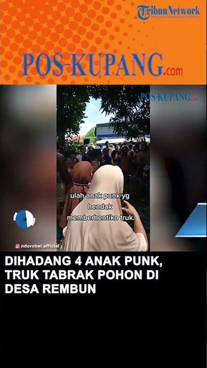 Dihadang 4 Anak Punk, Truk Tabrak Pohon di Desa Rembun Kecamatan siwalan Kabupaten Pekalongan