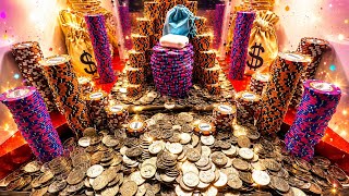 Risking it all on 5 quarters high limit coin pusher