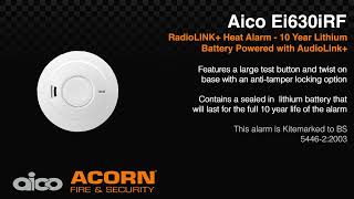 Aico Ei630Irf Radiolink Heat Alarm - 10 Year Lithium Battery Powered With Audiolink - Acorn Fire