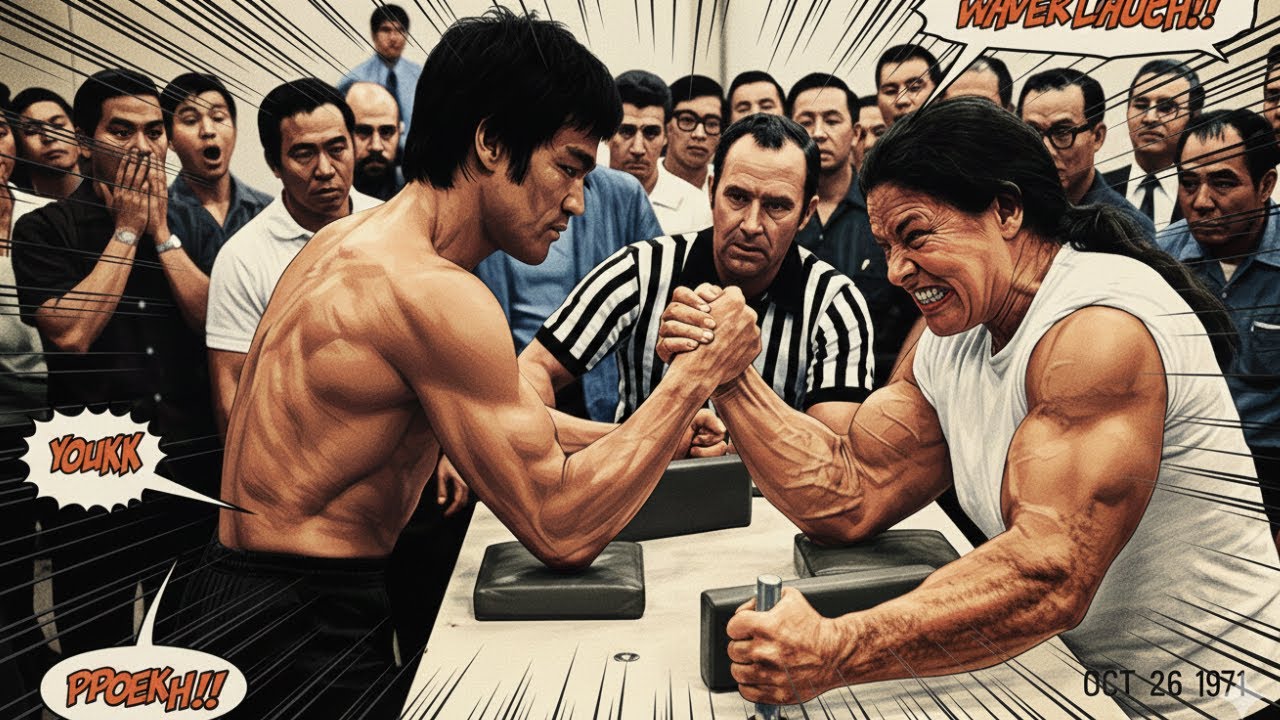 Bruce Lee Faced a 260lb Female World Champion — The Table Shattered in Seconds (1971) 🔥