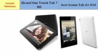Alcatel One Touch Tab 7 HD versus Acer Iconia Tab A1-810, compare specifications