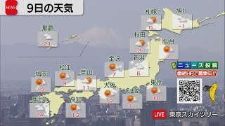 2月9日の天気