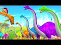 Long neck dinosaur brachiosaurus adventure to rescue t rex funny dinosaur comedys compilation