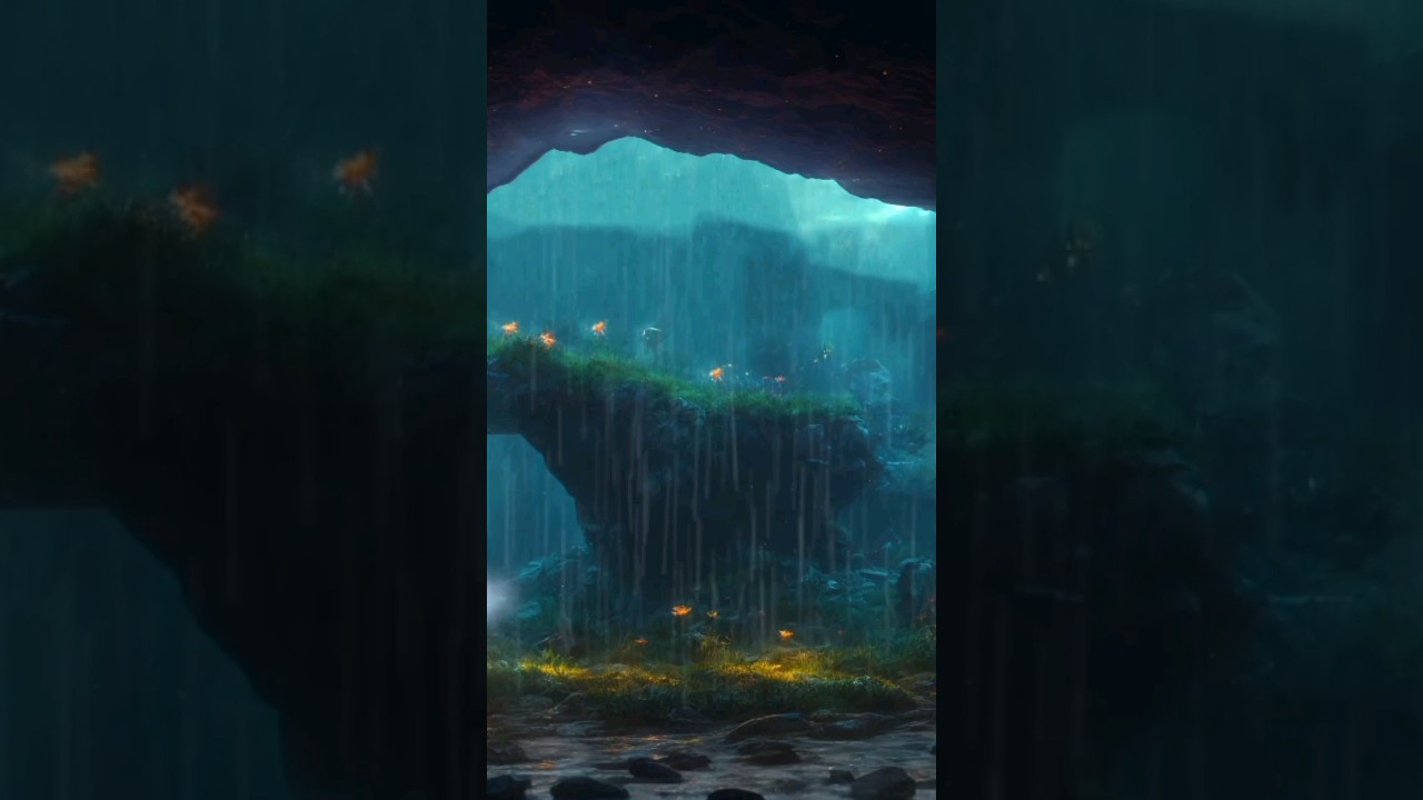 thunderstorm in a cave ⛈️ Relaxing Rain Sounds 