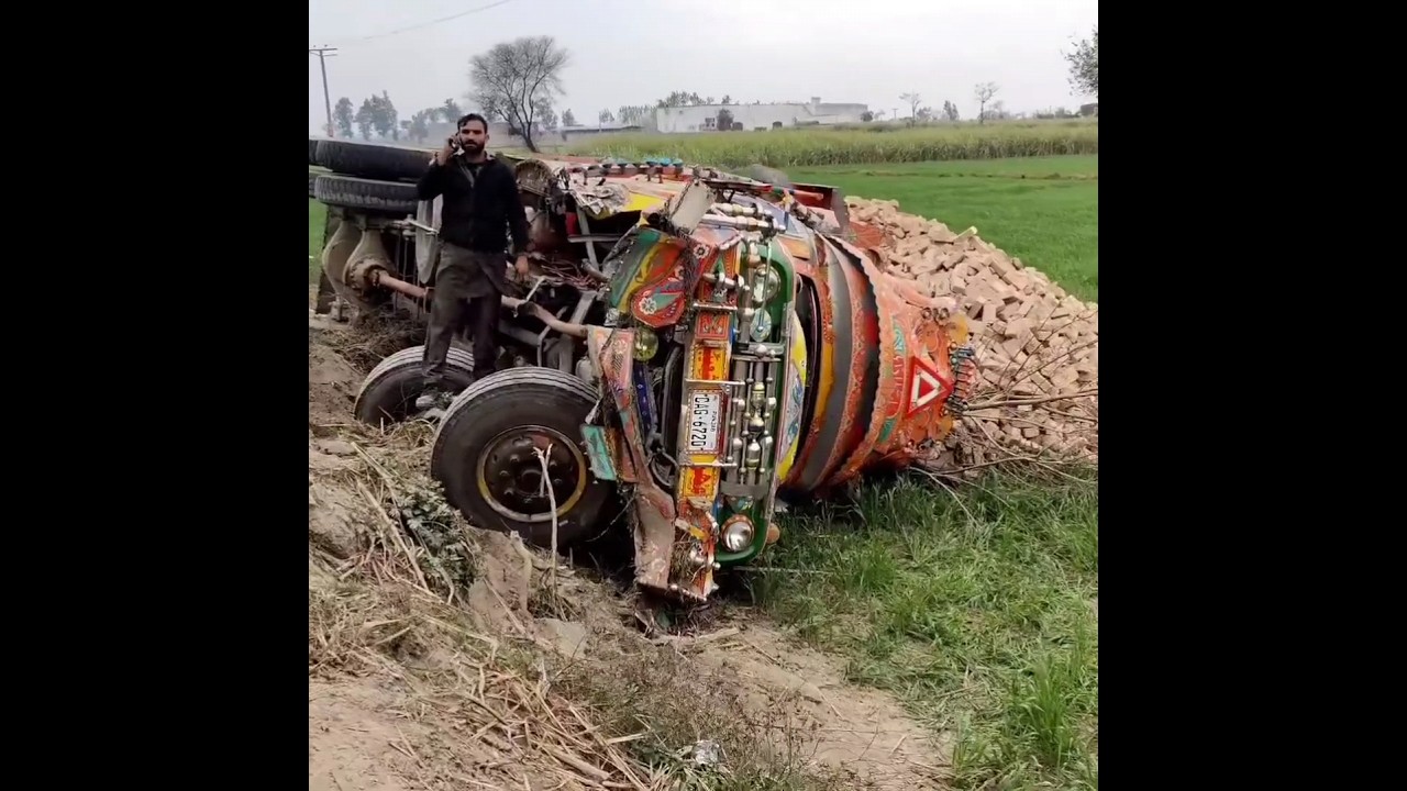 Axle and wheel broken due to most dangerous truck road accidents 