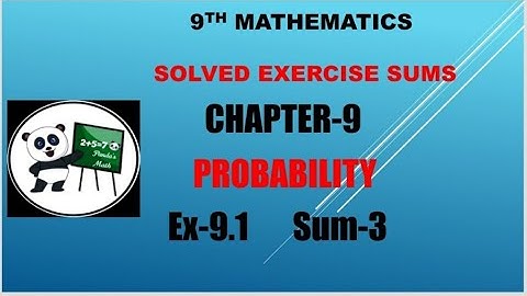 Samacheer 9th Std Maths|| CH-9 || PROBABILITY || Ex:9.1 SUM-3 || (T.N)2021 New syllabus||In Tamil||