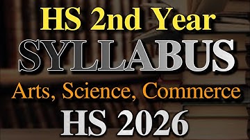 HS 2026 Syllabus| Arts, Science, Commerce| HS 2nd year| Class 12 | You can learn