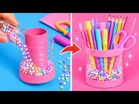 SCHOOL CRAFTS AND USEFUL HACKS! 🎒✨ Super easy school crafts by 123 GO! GOLD