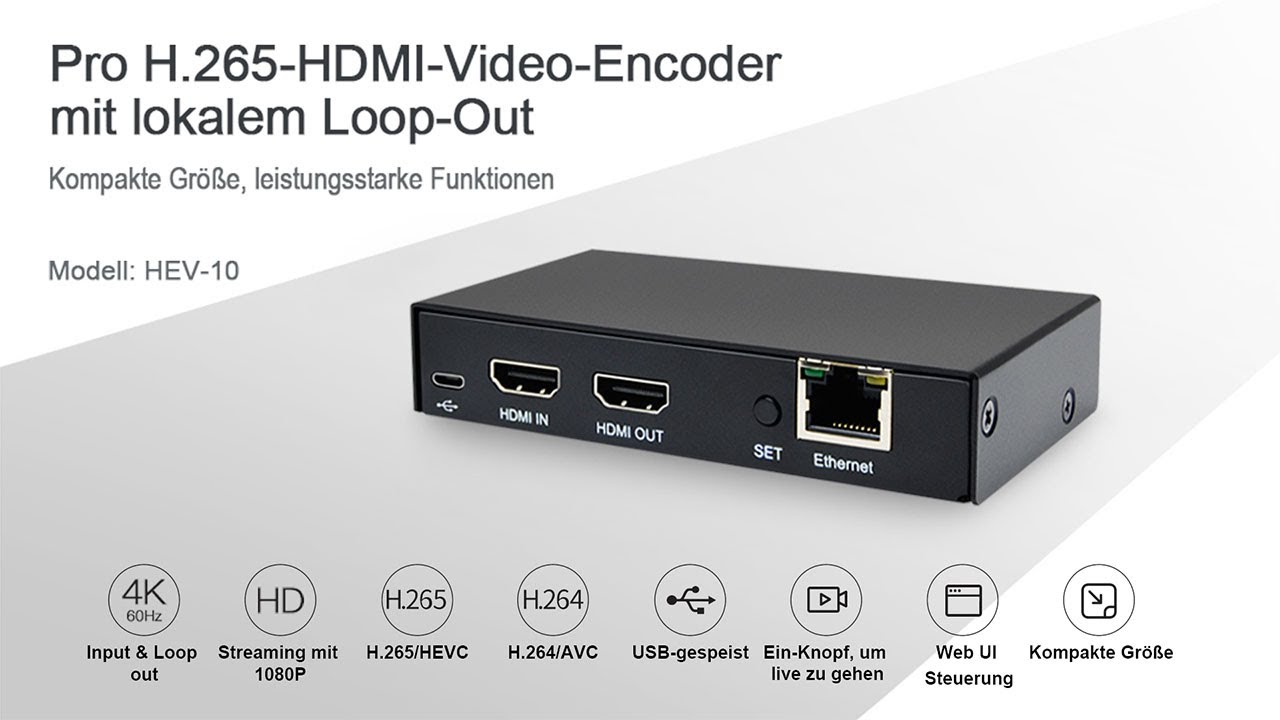 DDMALL H.265 H.264 HDMI Encoder, RTMPS, RTSP, UDP, RTP, Multicast, Unicast,  YouTube Live, Facebook