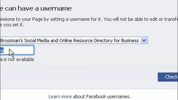 How to create a Facebook User name for my Business page? - Martin brossman