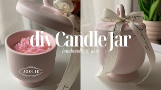 DIY Candle Jars with Jesmonite and Boowannite | Nicole Molds jar mold diy handmade gift ideas