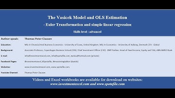 Ubanking Academy Excel - The Vasicek Model and OLS Estimation
