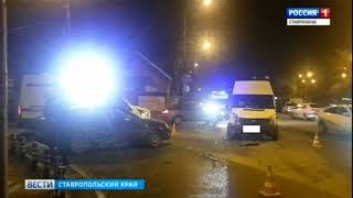 В Ставрополе иномарка врезалась в пассажирскую маршрутку, один человек пострадал