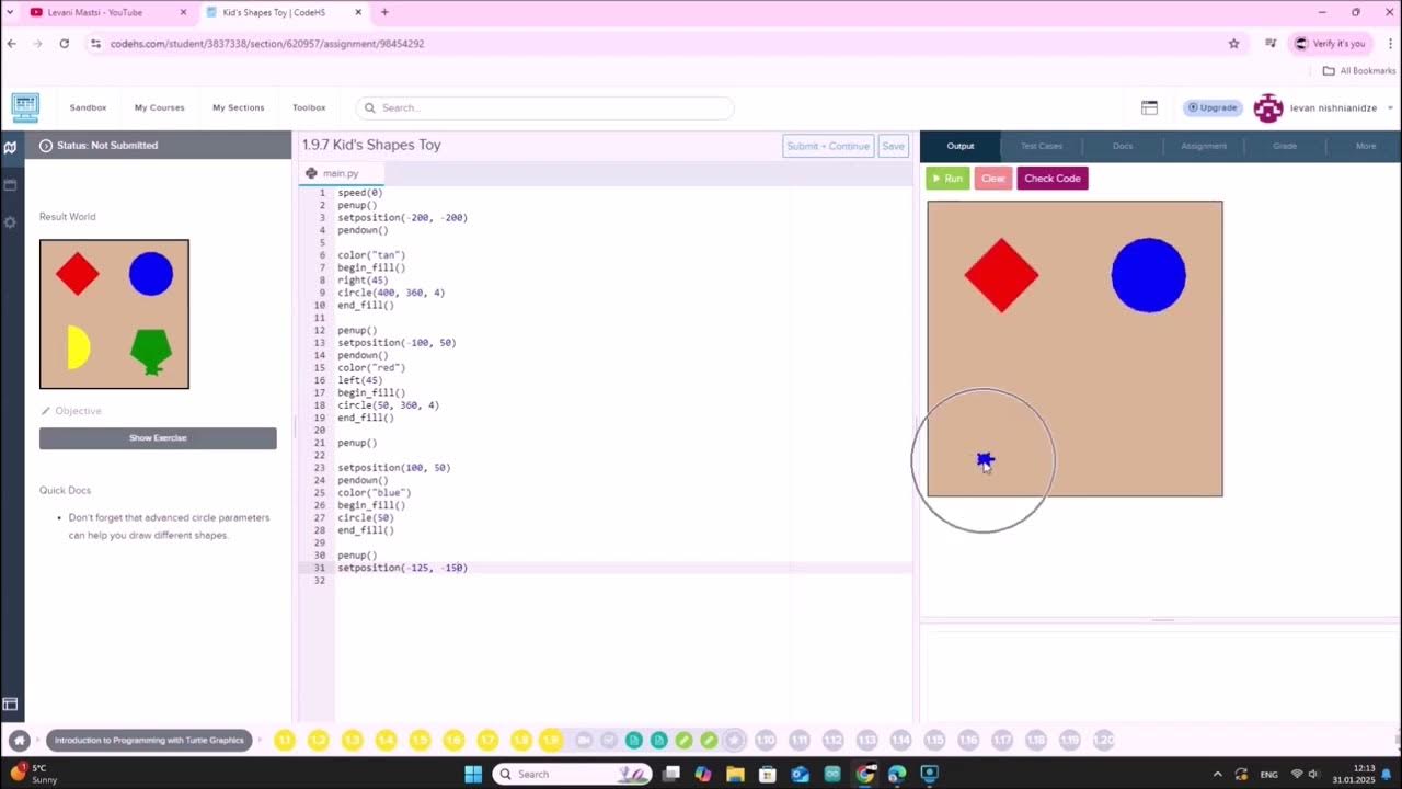 arduino + python 1.9.7 სავარჯიშო - kid's shapes toy / codehs.com ...
