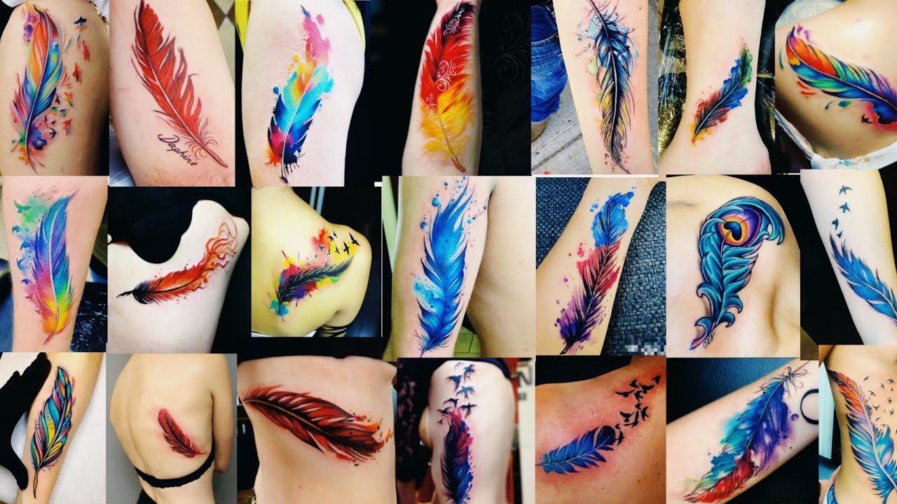 Feather Tattoo Designs on hand | Feather tattoo Designs the color  | Feather tattoo designs for Guys