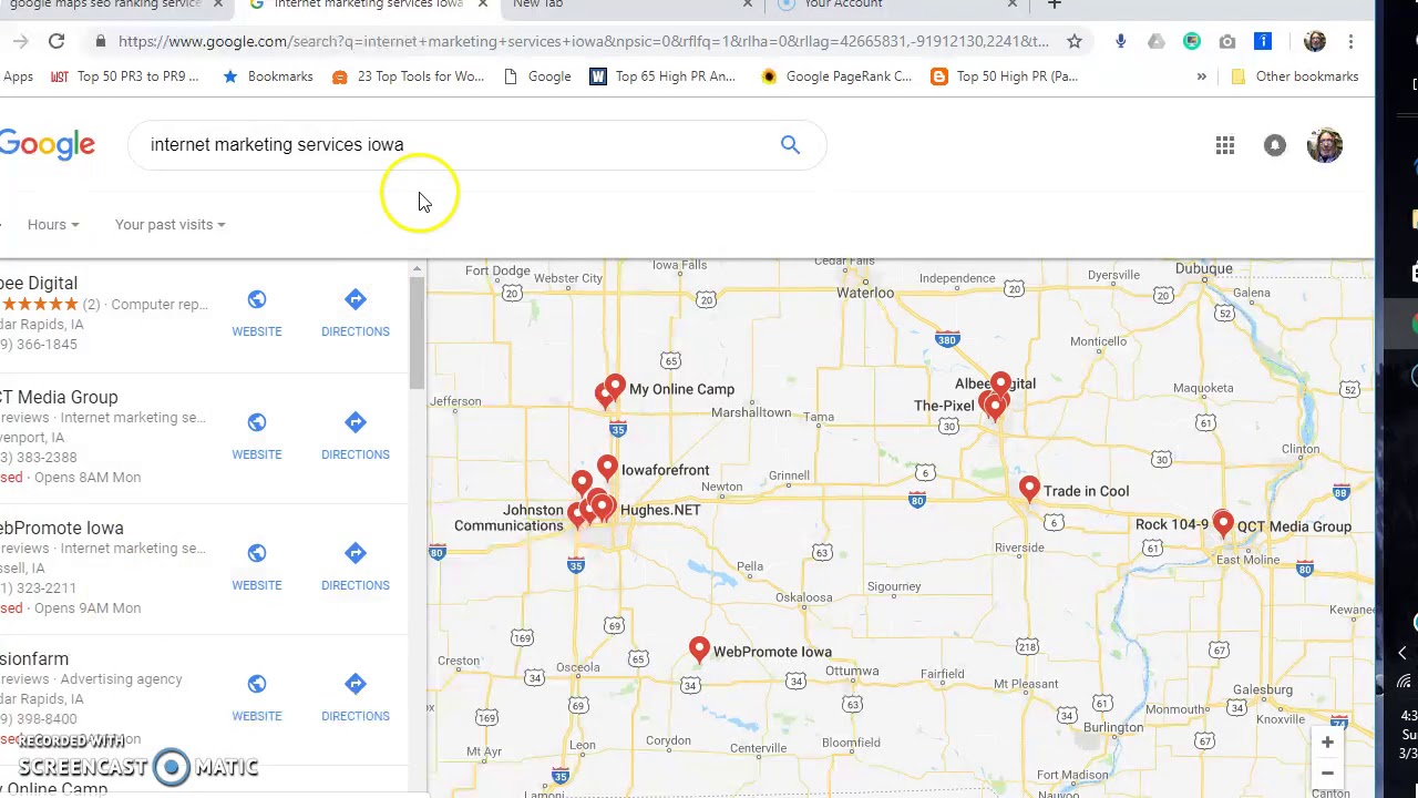 Google Maps SEO Ranking Service Iowa YouTube