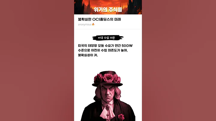 불확실한 OCI홀딩스의 미래 #20250115#OCI홀딩스#위기의주식들