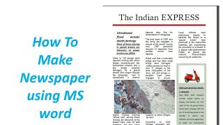 How To Make Newspaper On MS WORD