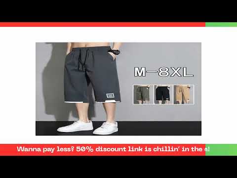 Deal Plus Size Large Men's Shorts 2025 Summer New Trendy Loose Men's Sports and Casual Pants Jorts B