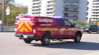 Hamilton fire DC-3 & unmarked vehicle responding to structure fire call