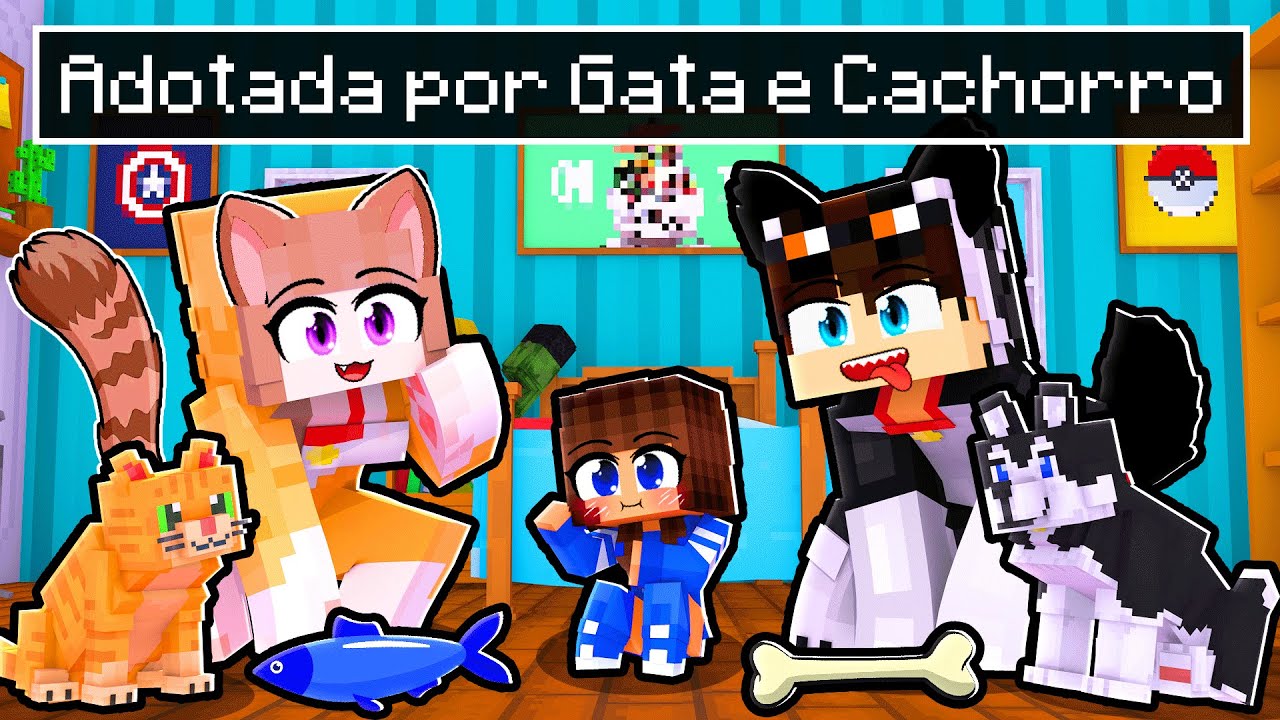 MIIKA foi ADOTADA pelo CASAL de GATO e CACHORRO no Minecraft ◂Miika▸