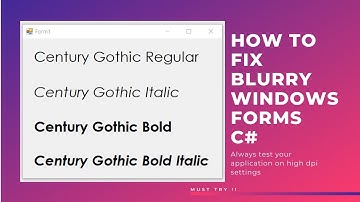 How to fix blurry Windows Forms Windows in high-dpi settings | C# Winforms