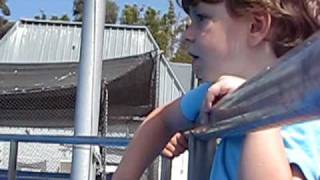 Jack Fox And Sam Fox Feeding Dolphins At Seaworld