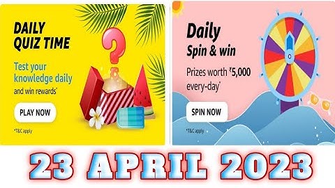Amazon Funzone Quiz Answers Today| 23 APRIL 2023|  @dailyquiztime #amazon #amazonfunzon