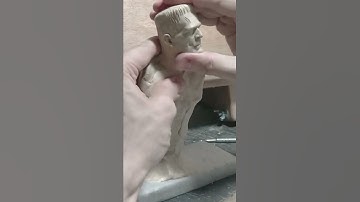 Sculpting process. Frankenstein sculpture.